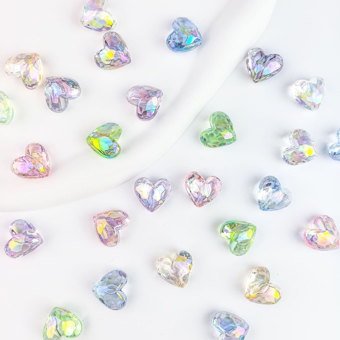 Transparent Acrylic UV Colorful Star Through Hole Beads