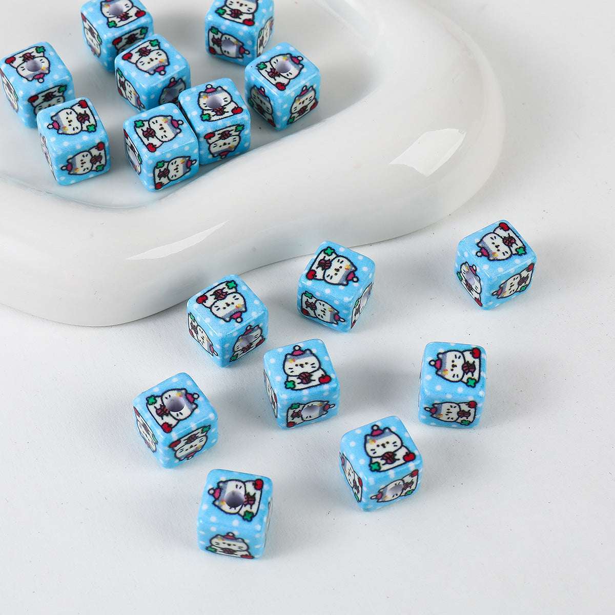 12mm Painted Color Acrylic beads Hamburger Bread Ice Cream Bear Squares