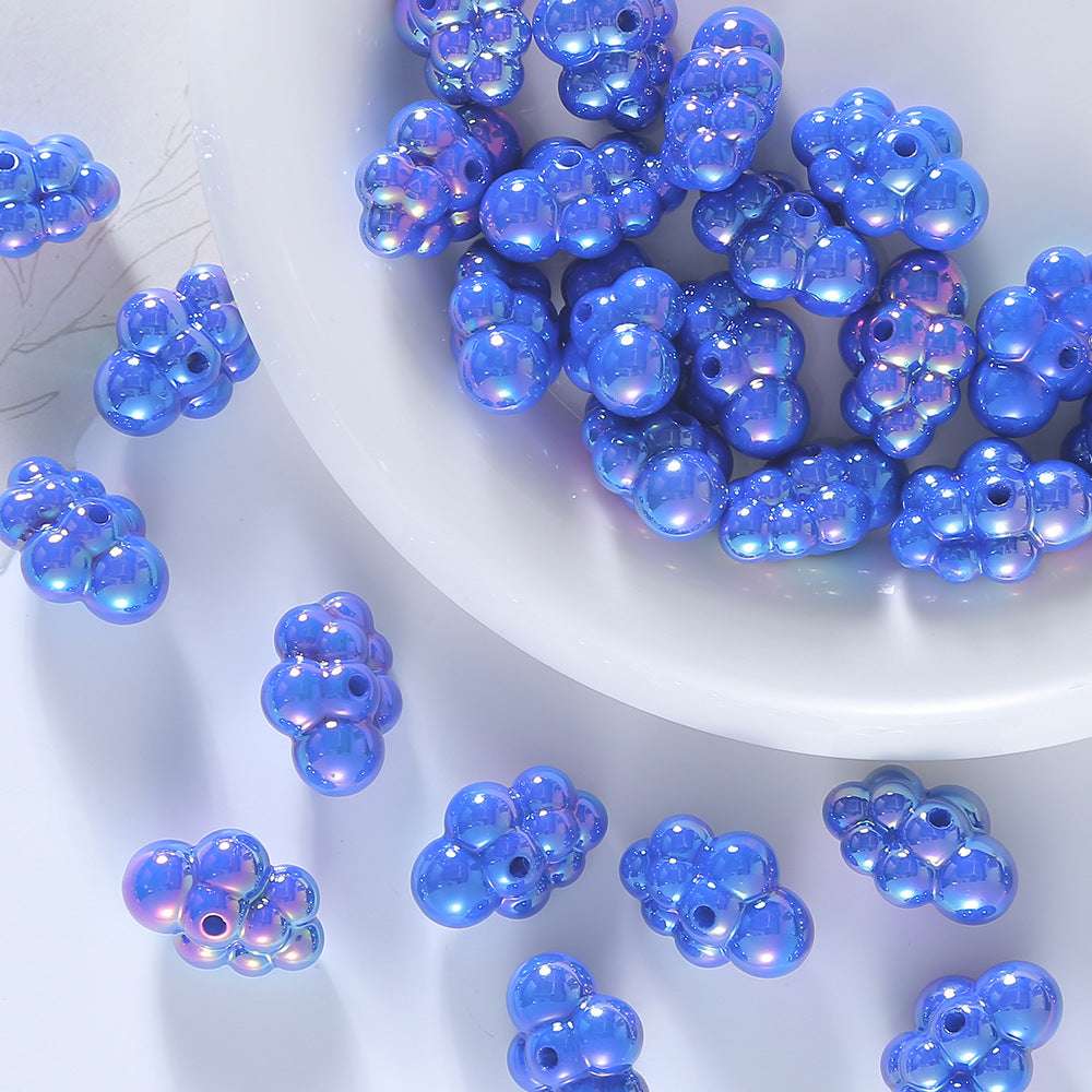 Macaron Electroplated Solid Color Cloud Through Hole Keychain Accessories Resin Beads