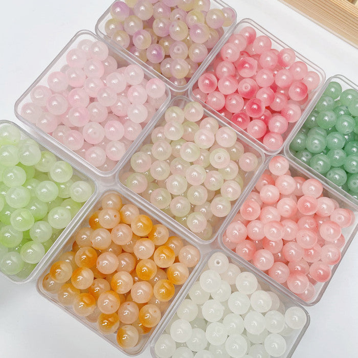 8mm two-color glass beads