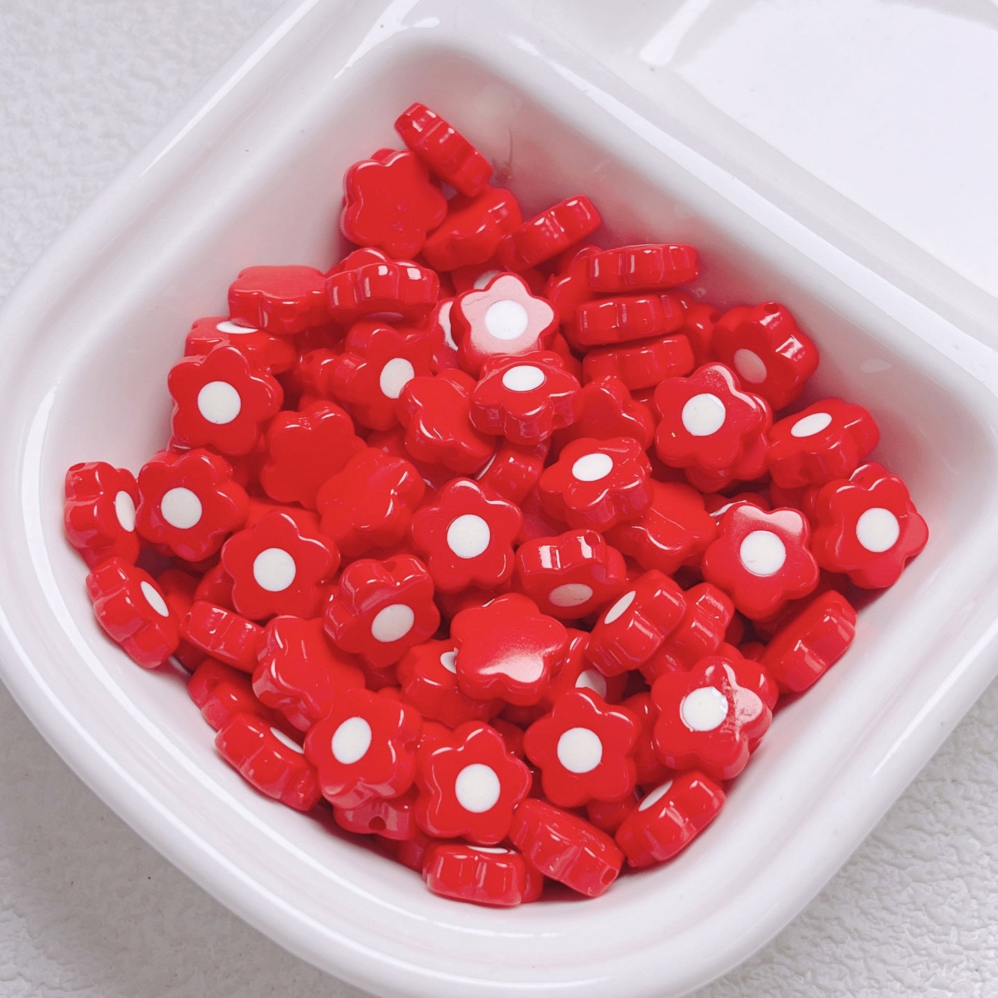 5 Pcs Cute Acrylic Beads Small Flower