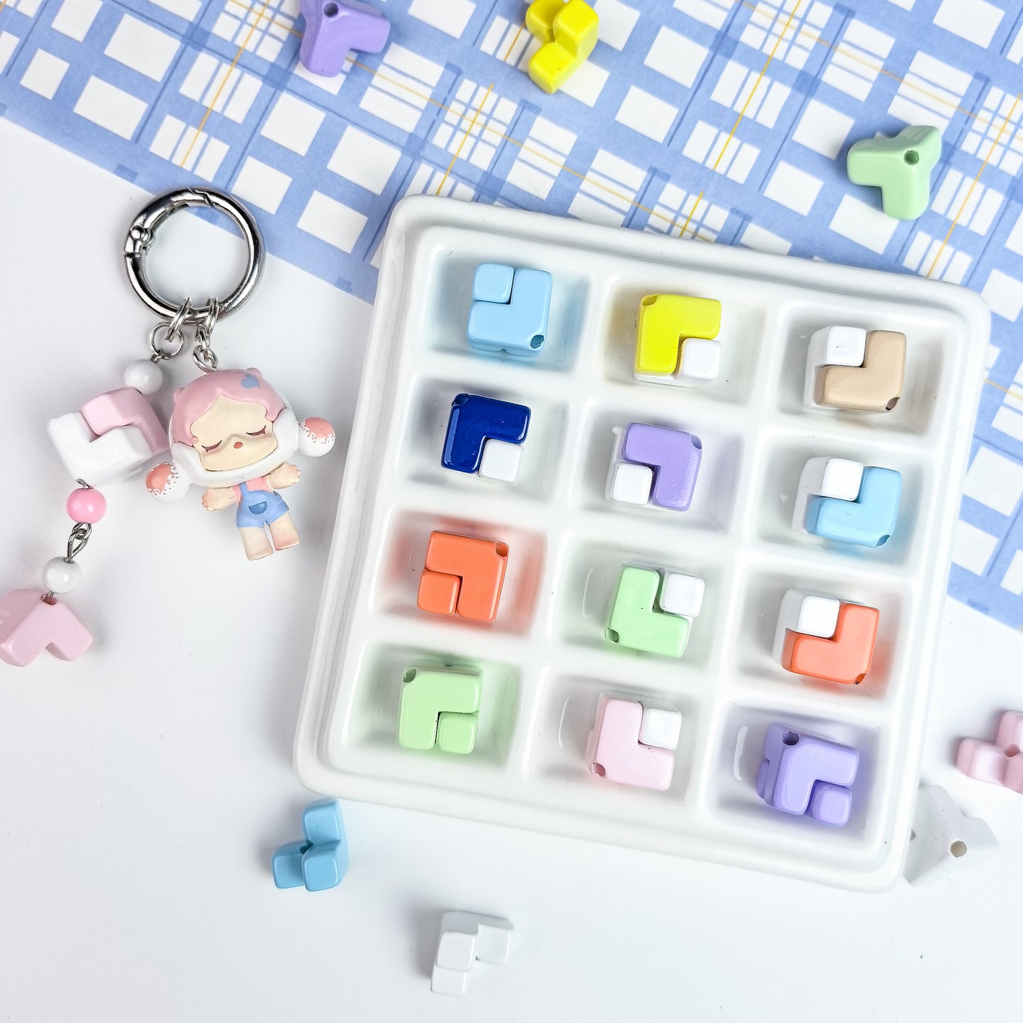 Cream Painted Macaron Beads