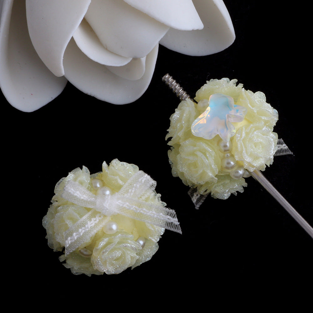 Butterfly Knot Heart Zircon Lace Flower Ball Wearable Straight Hole Beads