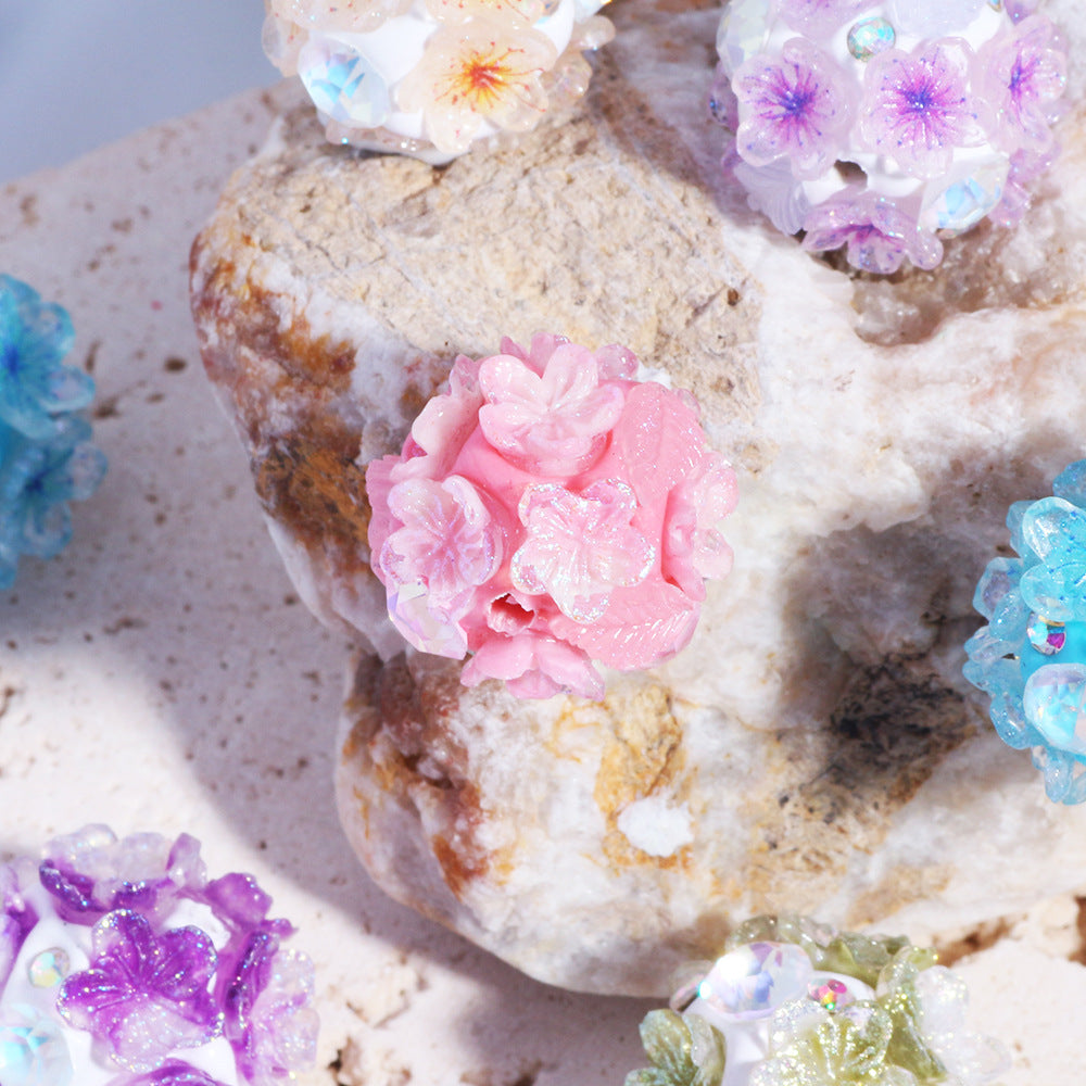 Luminous Flowers Wearable Straight Hole Epoxy Beads