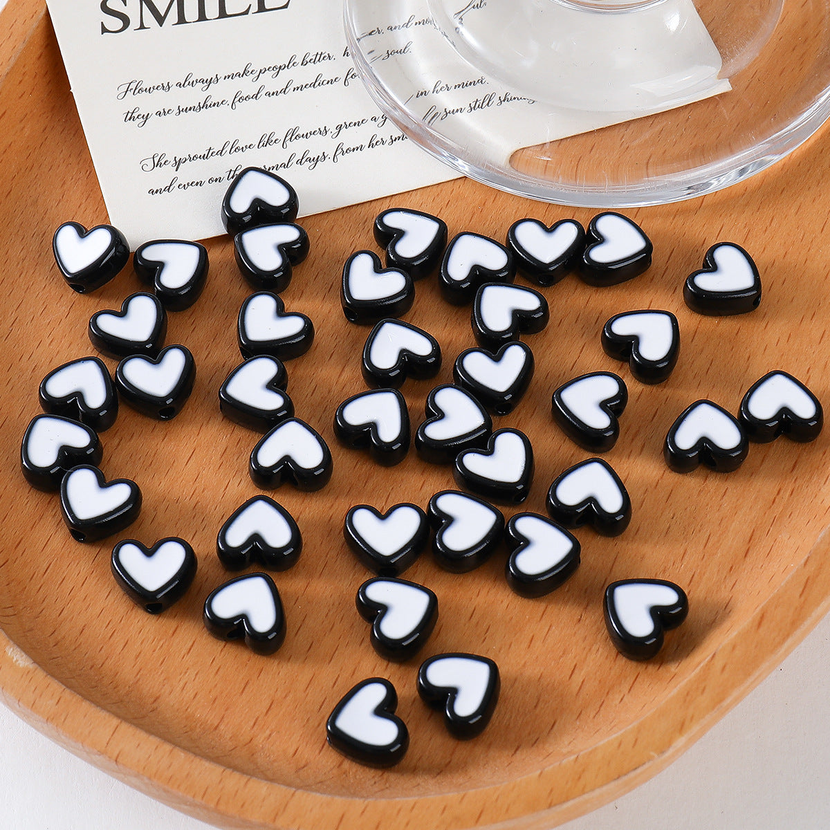 Heart-shaped Acrylic Oil Drop Beads
