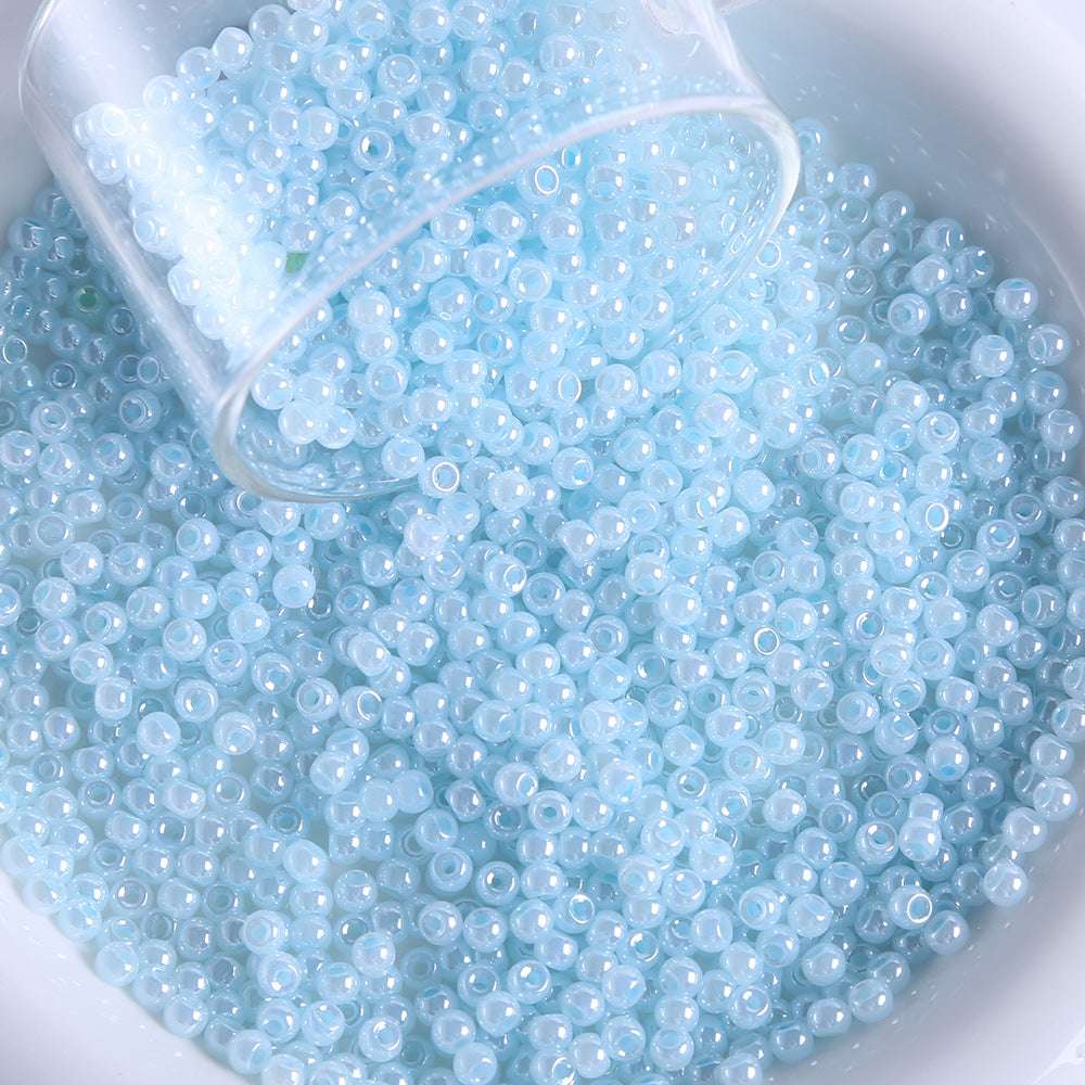 4mm cream glass rice beads pearlescent