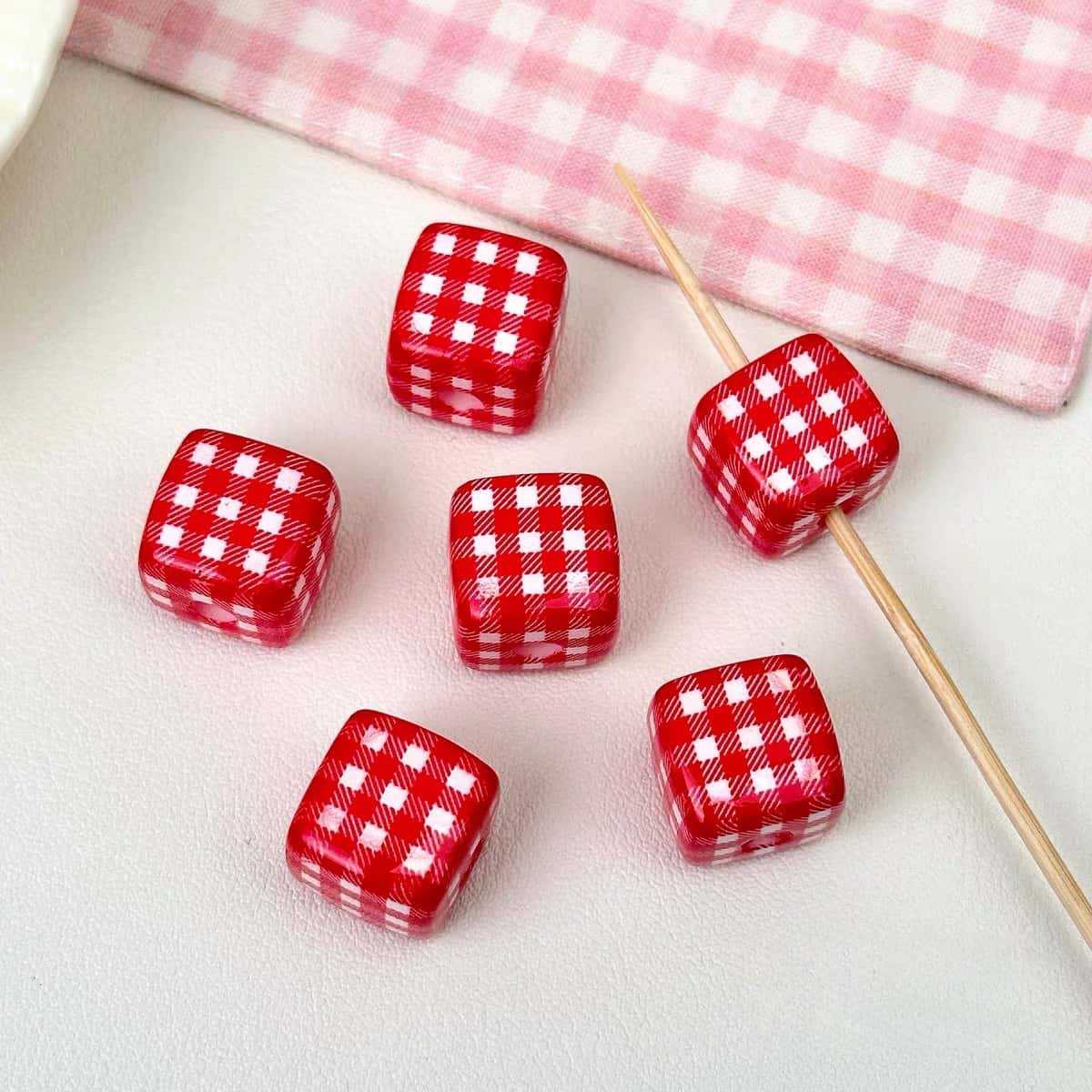 Acrylic Grid Square Handmade Beads