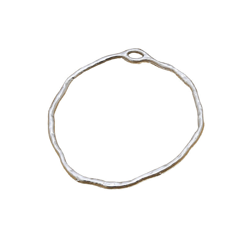 Alloy Irregular earrings Geometric Round Wrinkled Hollow Frame
