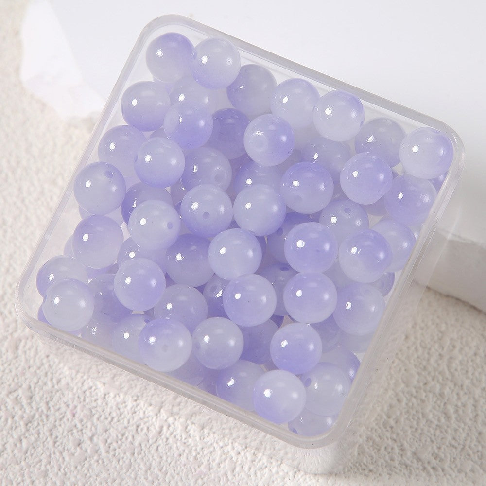6mm Two-tone Glass Beads Imitation Jade Baking Lacquer Glass Beads