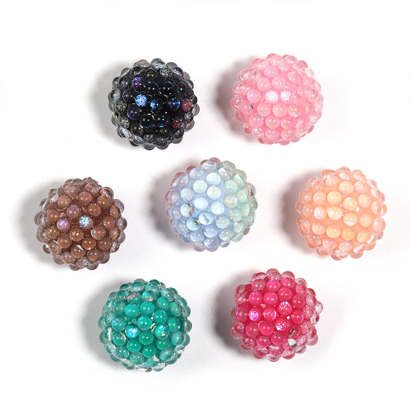 Aurora Mermaid Pearl Drill Ball Acrylic Through-Hole Round Bead