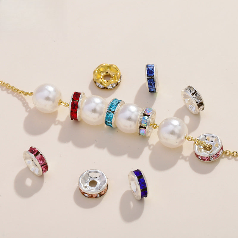 Colorful Diamond Ring Spacer Beads