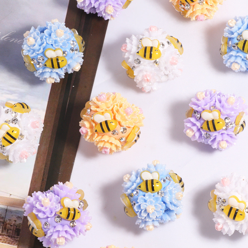 Little Bee Flower Round Beads