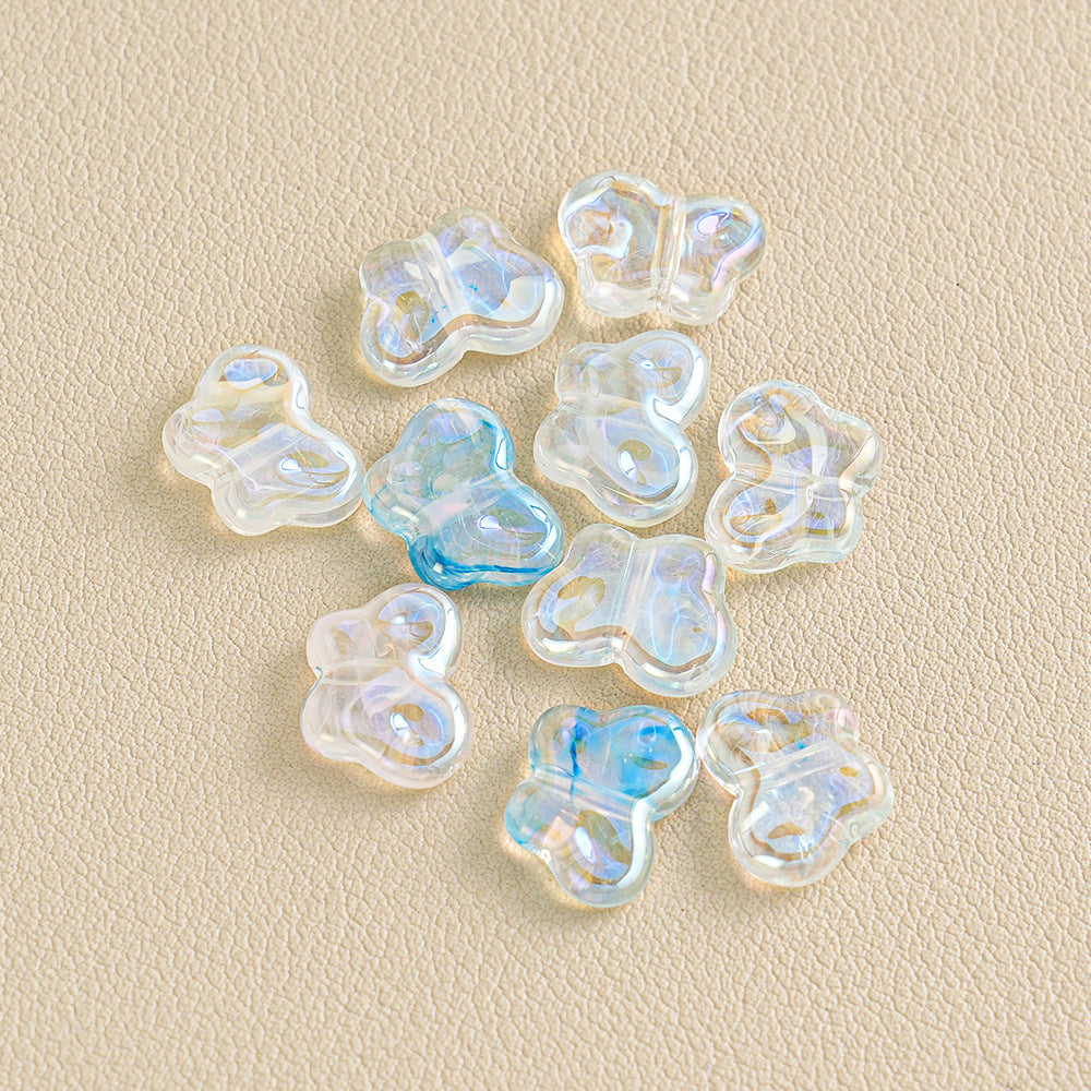 30 pieces of cloud transparent butterfly beads