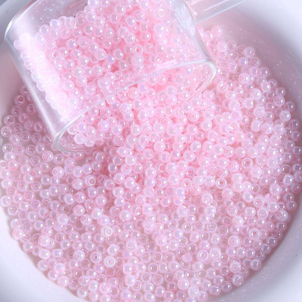 4mm cream glass rice beads pearlescent
