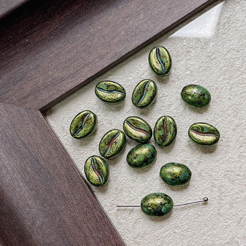 Coffee Bean Czech Glass Beads