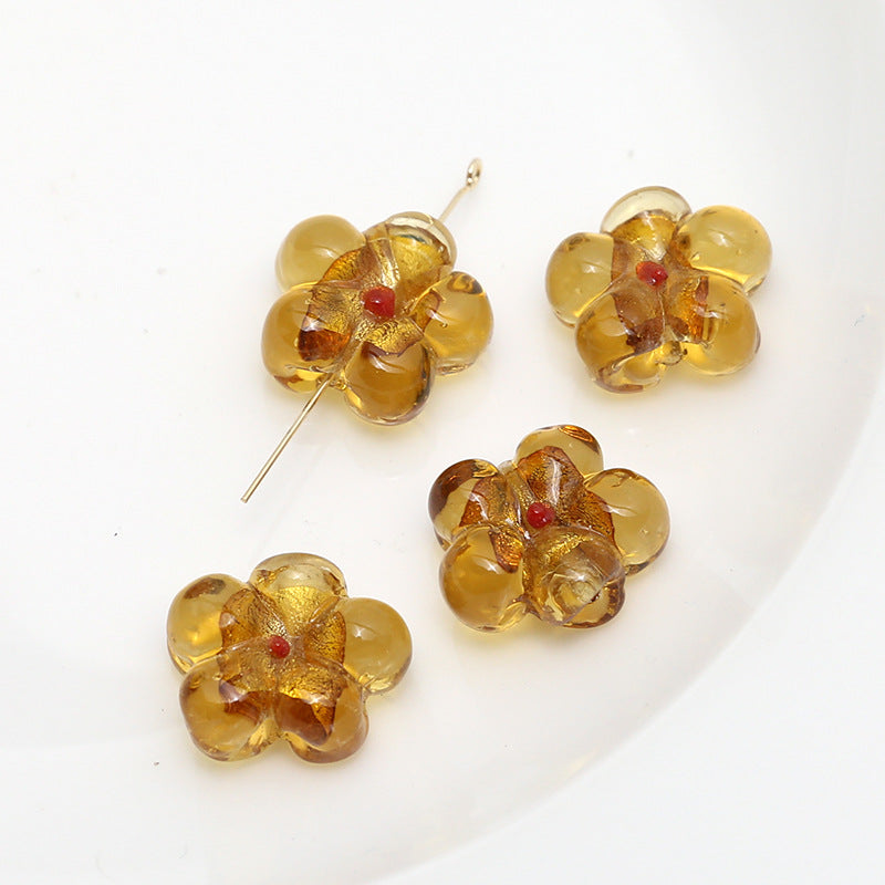 Glass Flower Sweet Ins Style Glass Loose Beads Beading Materials