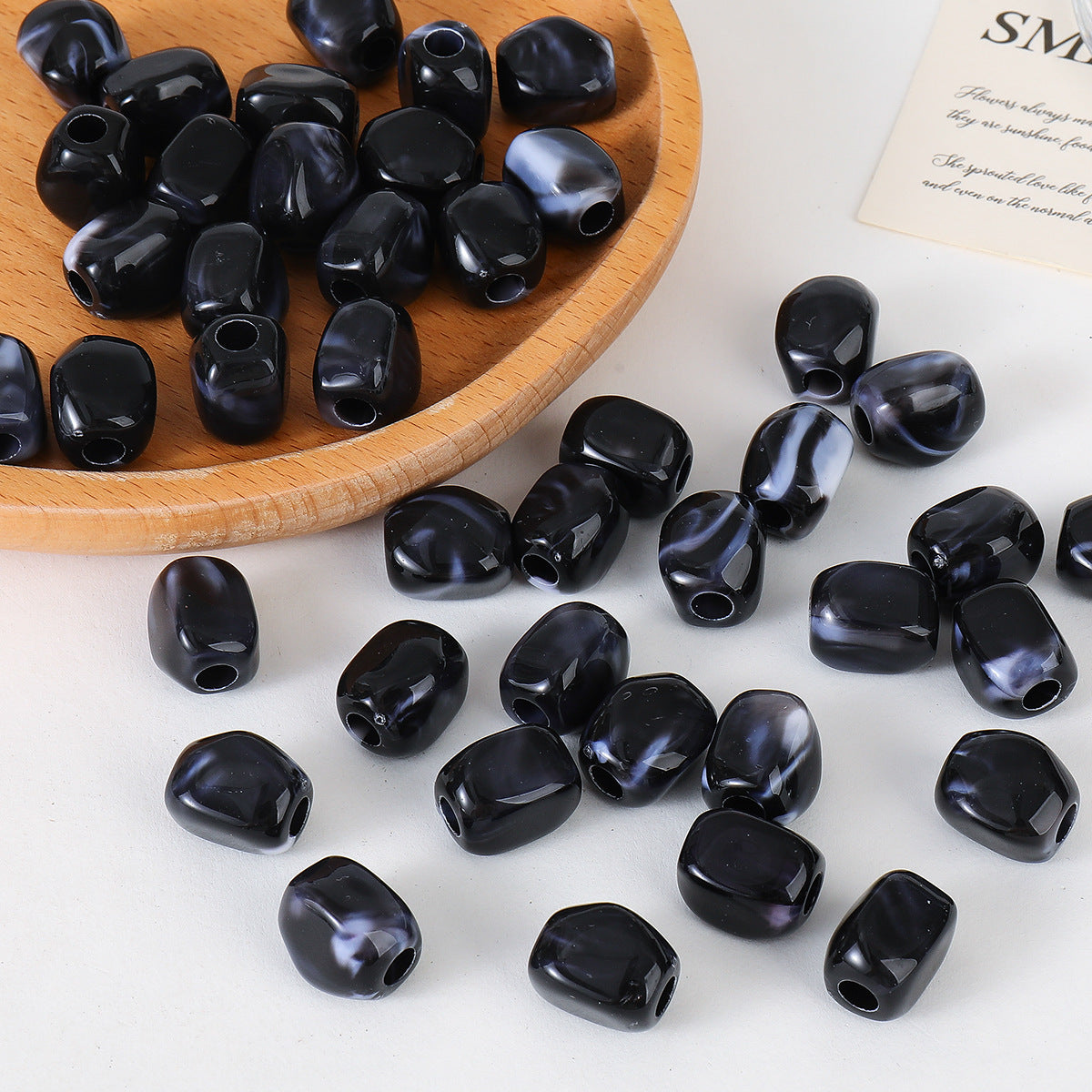 Imitation Jade Agate Irregular Large Hole Beads