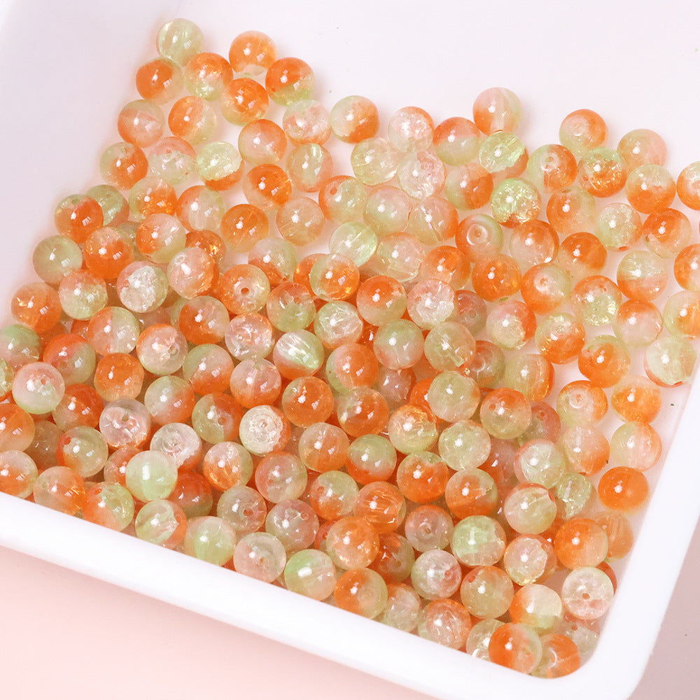 10mm Three-Color Ice Soul Crackle Beads Handmade Glass Beads Loose Beads