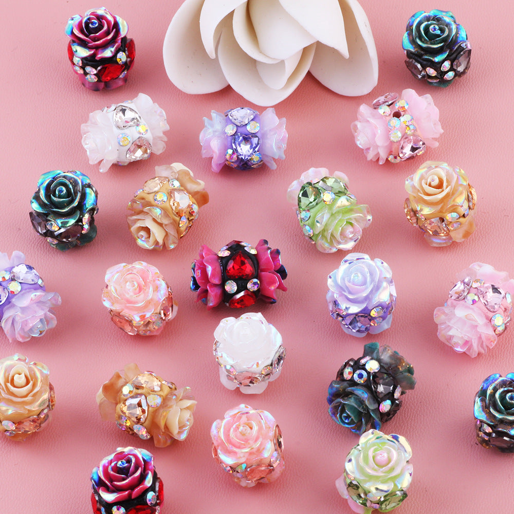 Double-sided Diamond-encrusted Rose Flower Soft Clay Diamond Ball
