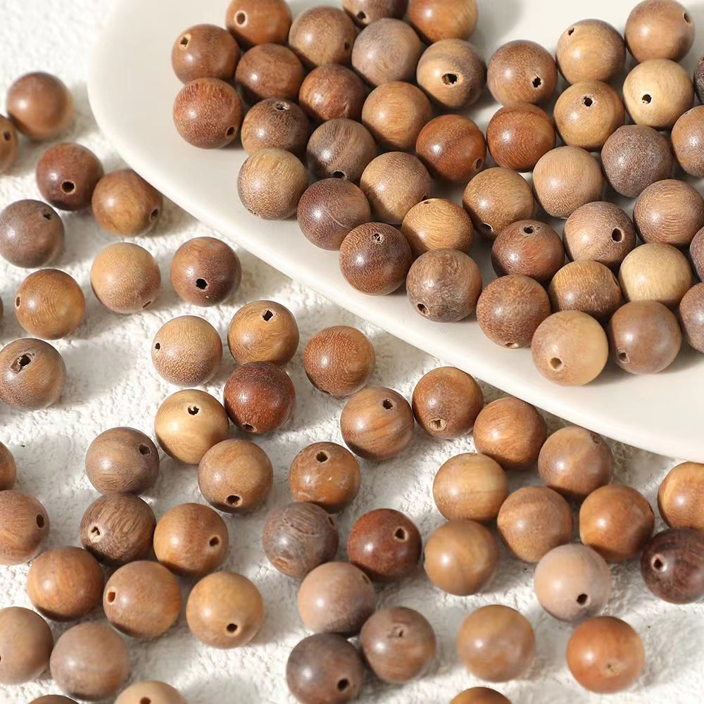 8MM Wooden Beads Loose Beads Ancient Style Natural Solid Wood Round Beads