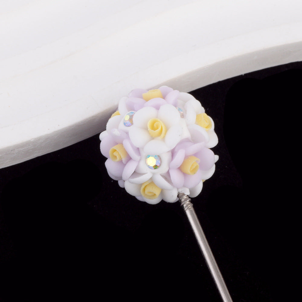 Flower Beads Luminous Simple Flower Rose Ball Clay Straight Hole Beads