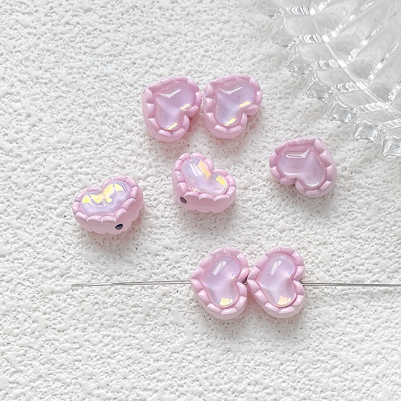 10 pcs Sweet Jelly Star Heart Beads Alloy