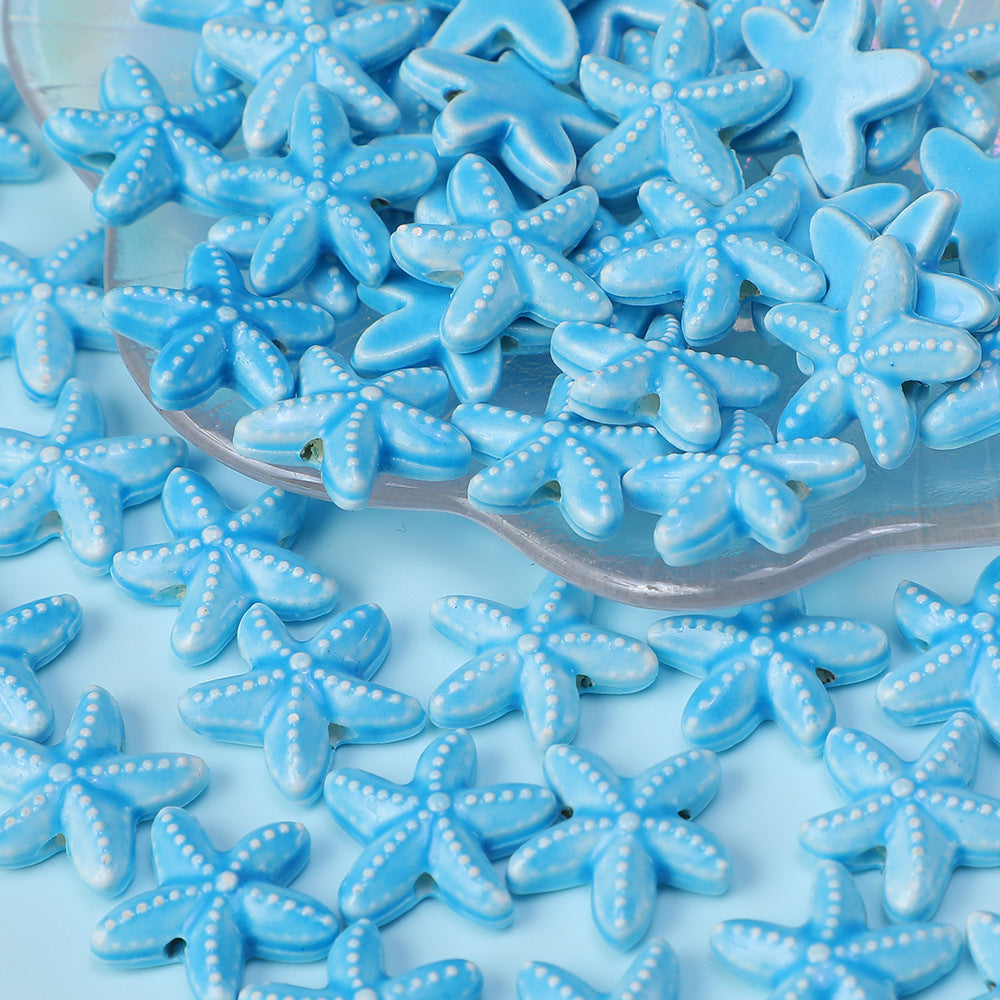 Starfish Perforated Beads Handmade Ceramic Beads
