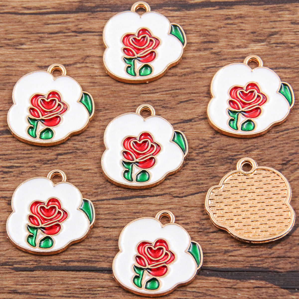 16 Multi-Color Valentine's Day Oil Drop Heart Rose Flower Letter Lip Envelope Charms