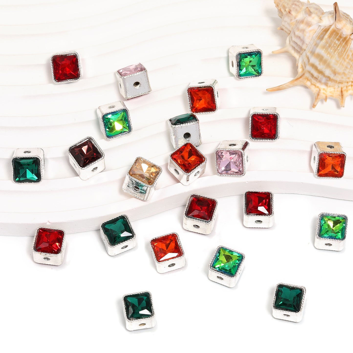 Gold Filled Hollow Beads Gemstone Straight Hole Square Beads