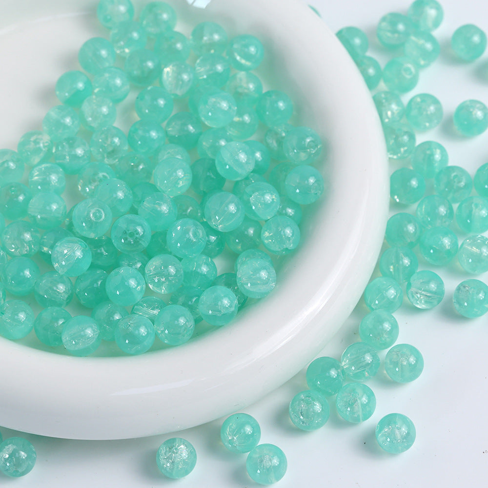 10mm Three-Color Ice Soul Crackle Beads Handmade Glass Beads Loose Beads