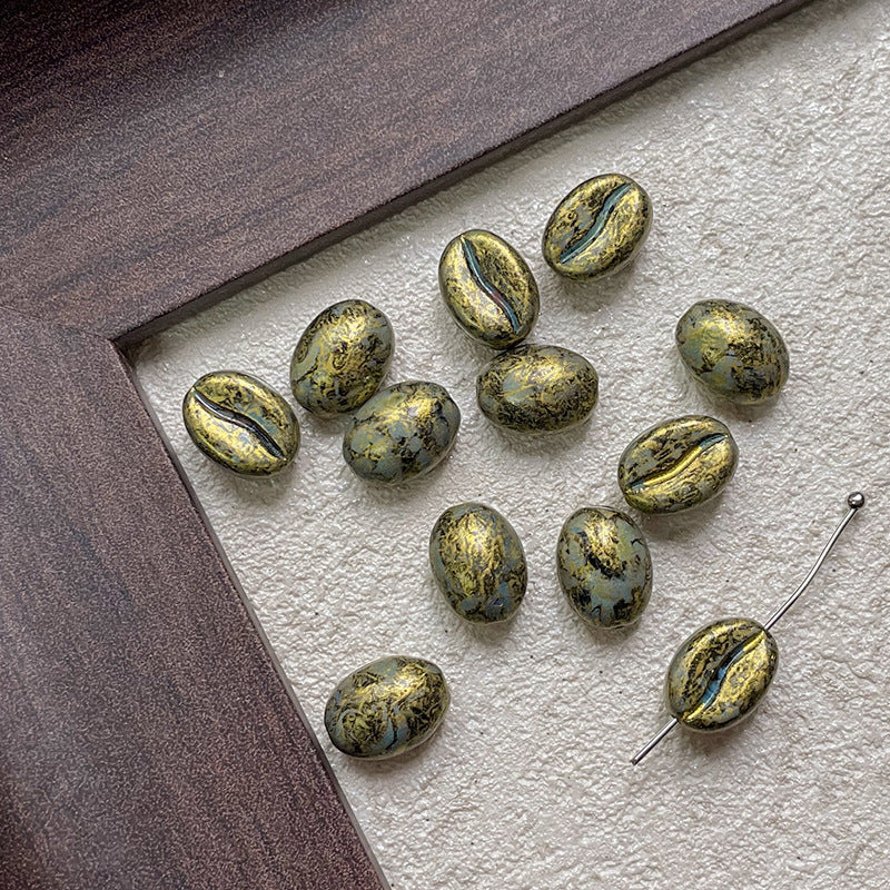 Coffee Bean Czech Glass Beads