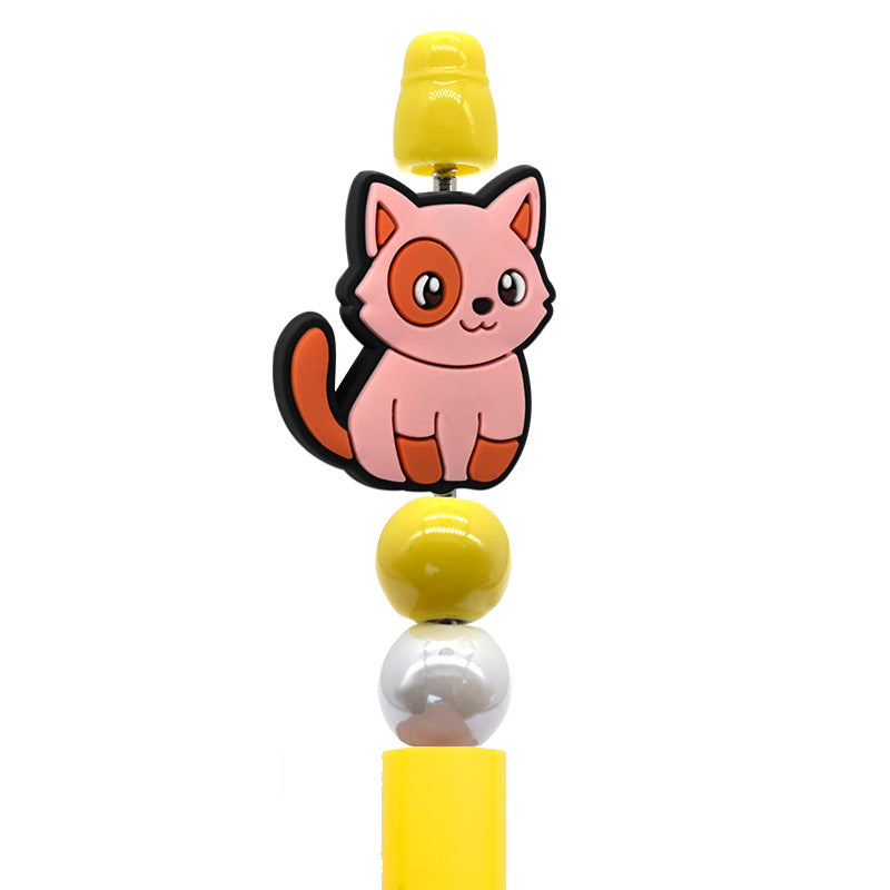 Cat Beaded Pen Silicone Focal Beads