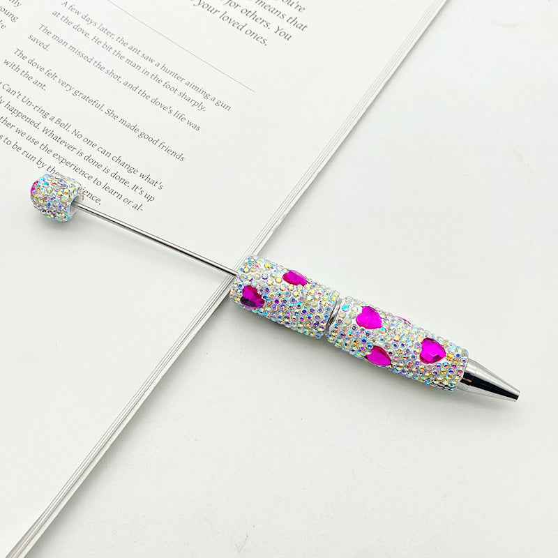Heart-shaped Full Diamond Beaded Pen