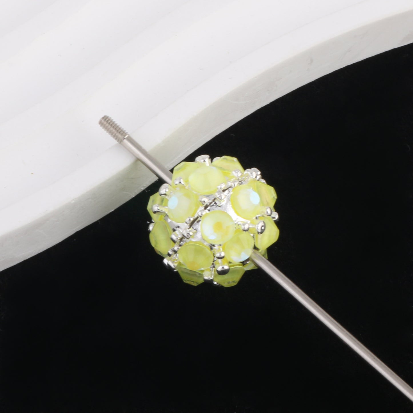 Flower Beads Mocha Diamond Alloy Beads Drill Balls Pen-Drillable Straight Hole Beads