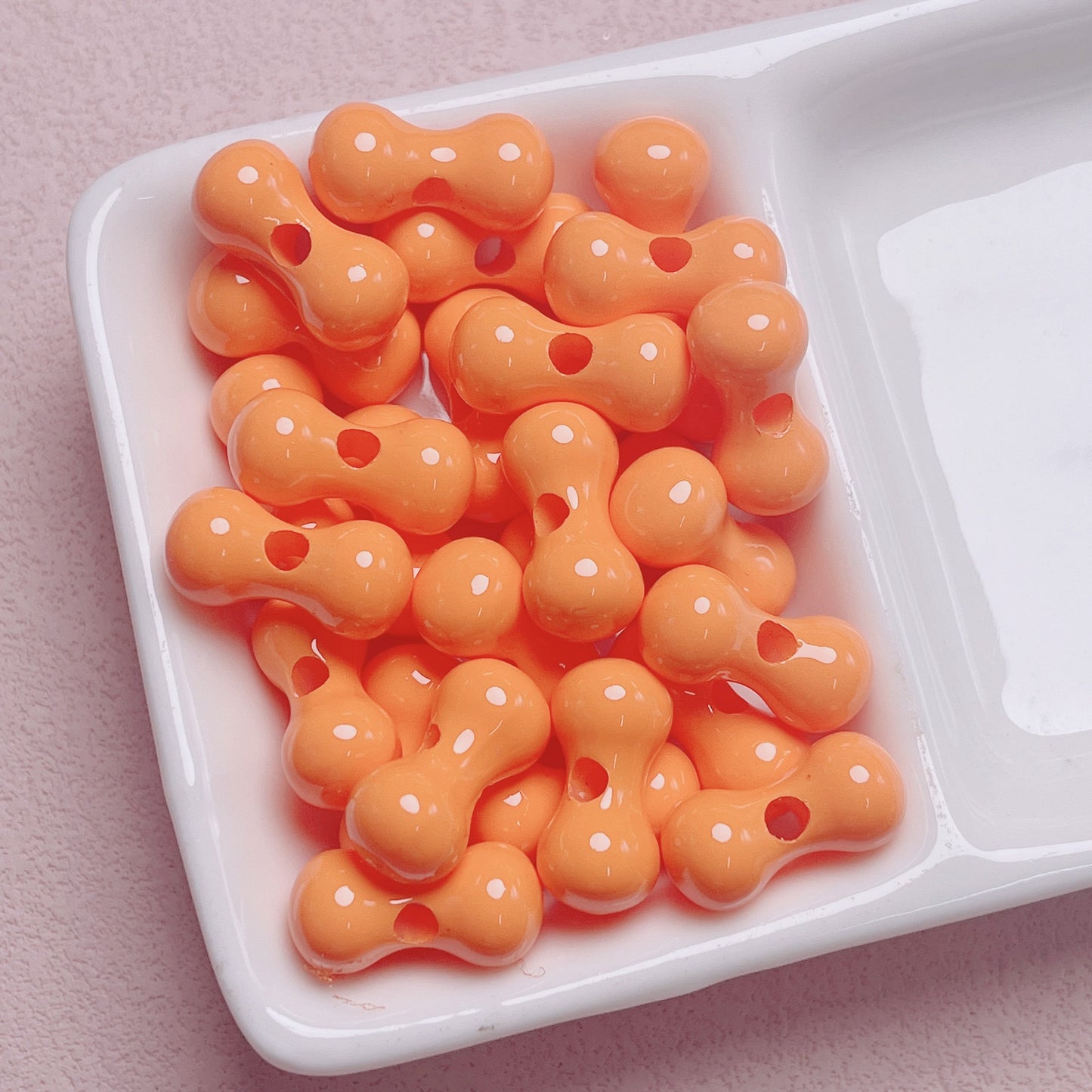 10 pcs Large Grain Acrylic Beads with Baked Paint