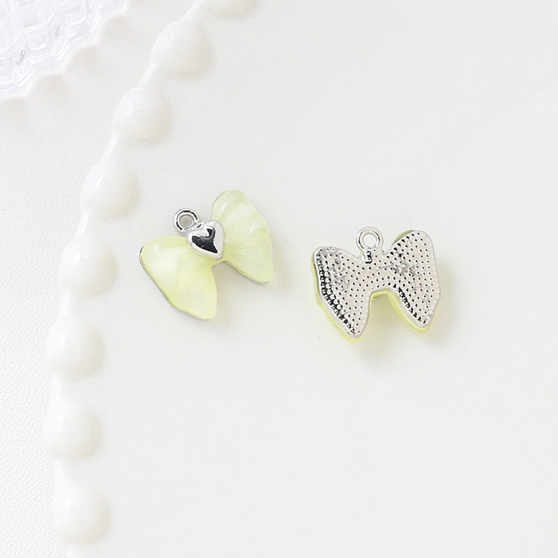 1 pc Sweet Cool Style Bowknot Gold Zircon Pendant
