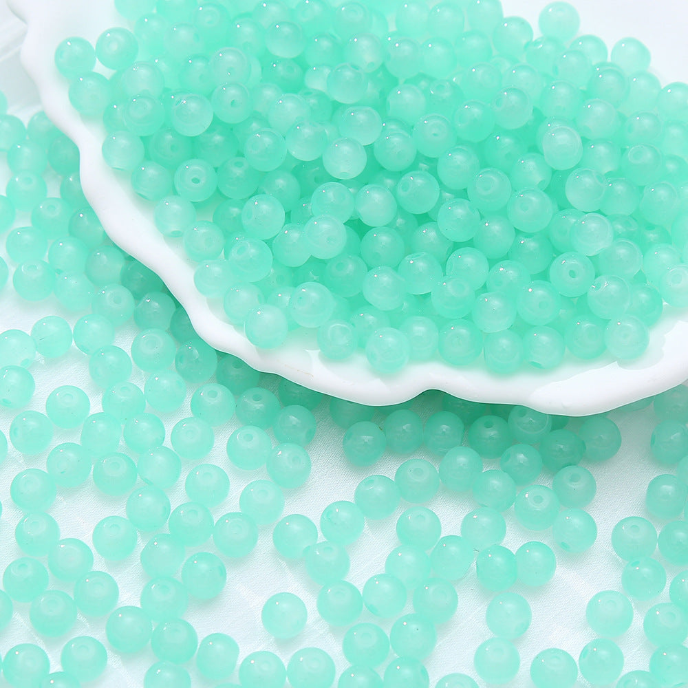 6-10mm Imitation Jade Glass Beads Glass Beads Loose Beads