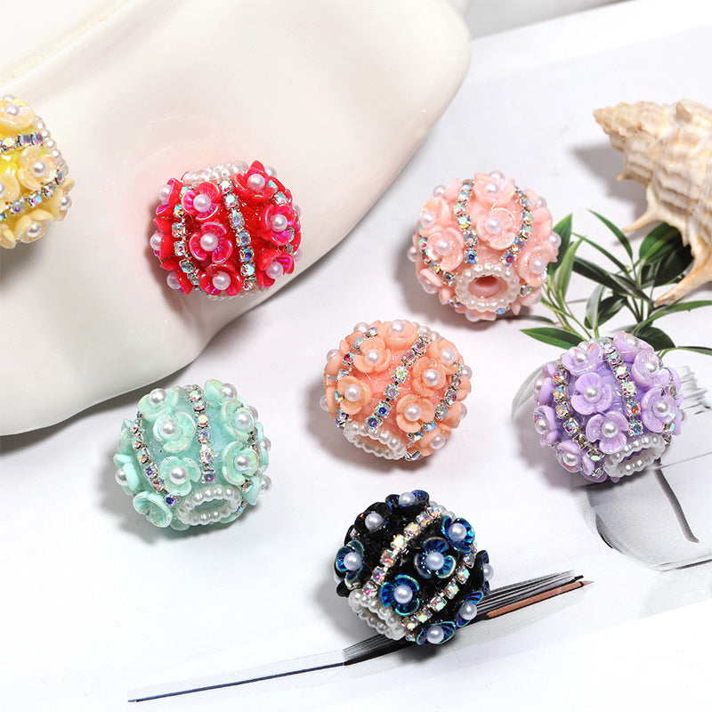Acrylic Flower Beads High-Value Handmade Round Beads