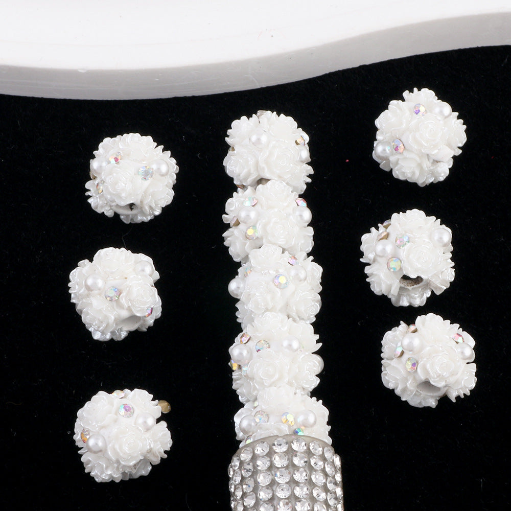 Small Rose Flower Ball Drill Ball Can Be Pierced Straight Hole Beads