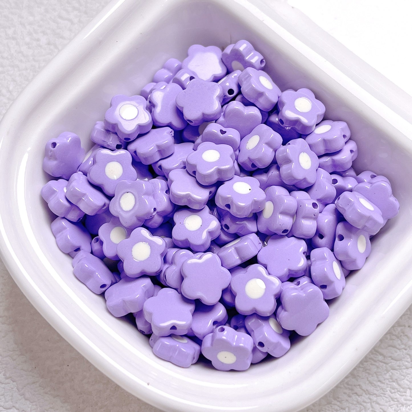 5 Pcs Cute Acrylic Beads Small Flower