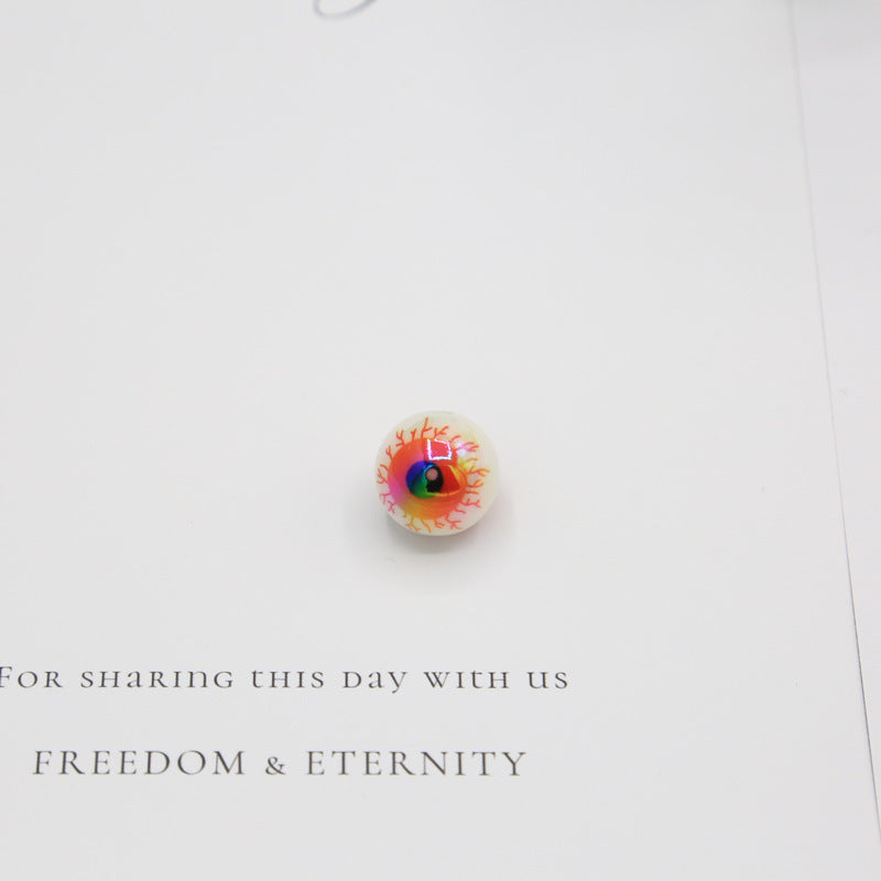 16mm Halloween Personalized Plating UV Colorful Horror Eyeball Beads DIY Handmade Beaded Loose acrylic roundBeads