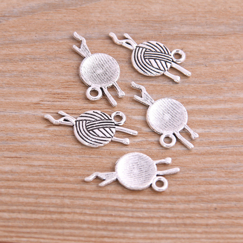 2 Colors 12*24mm DIY Alloy Jewelry Accessories Yarn Ball Pendant Hanging Ornament