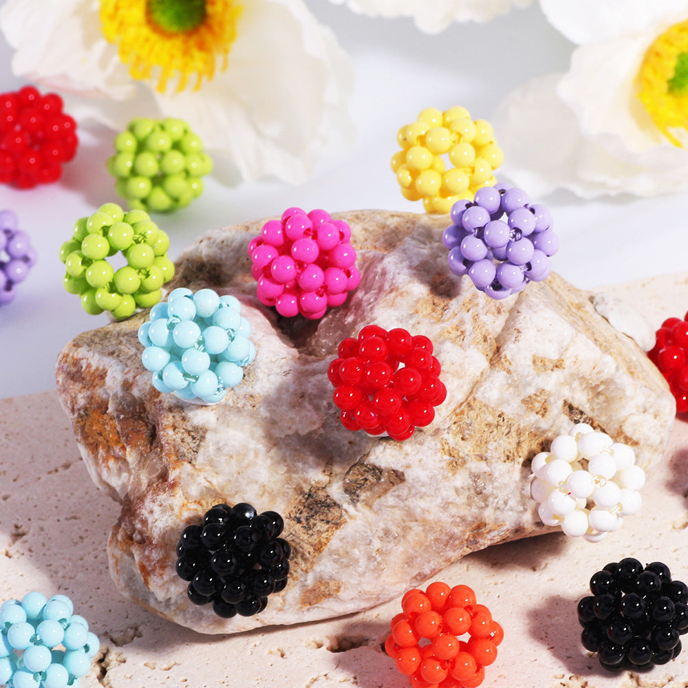 Hollow Colorful Round Beads