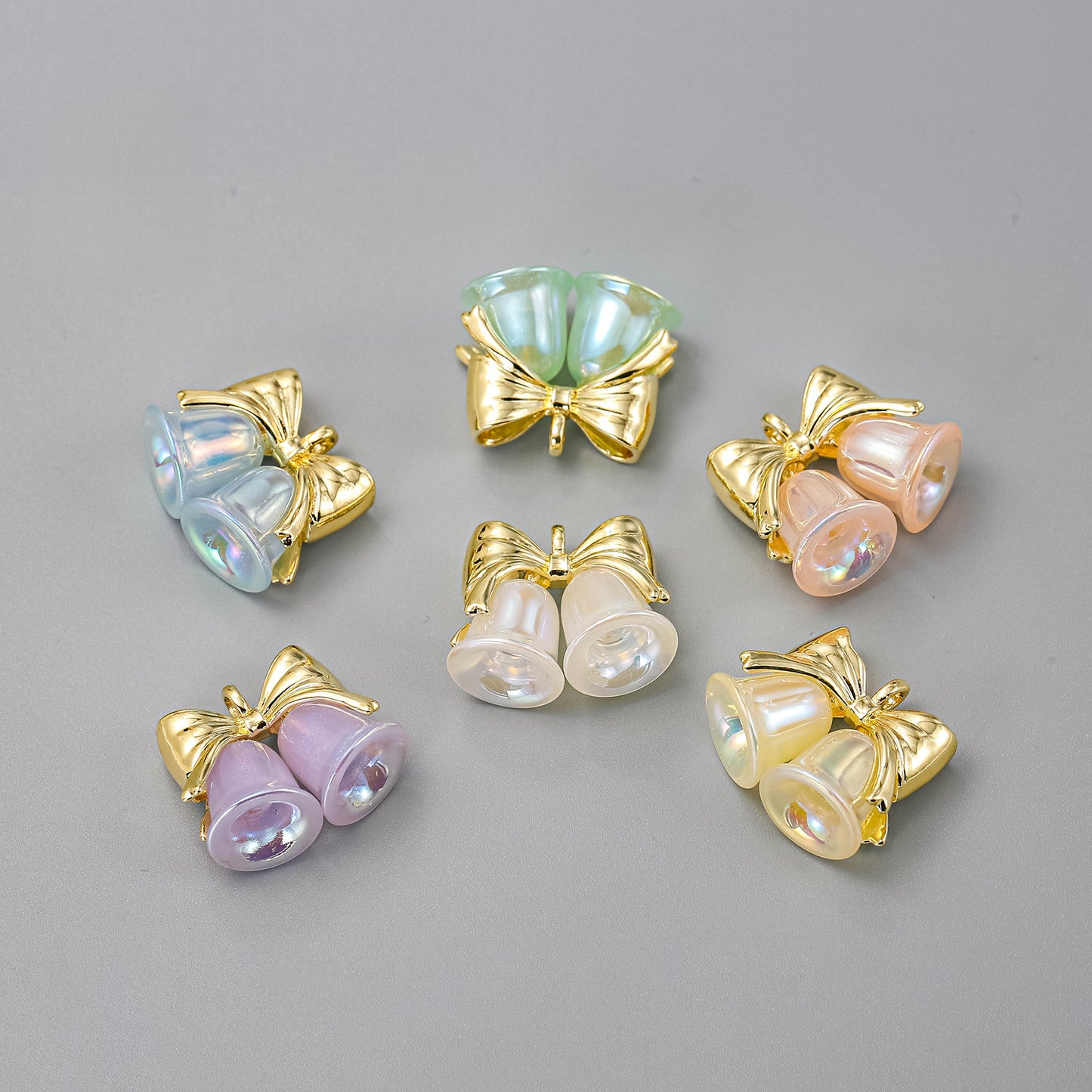 Thin and Glittering Plating Color Little Bell Shape Beads
