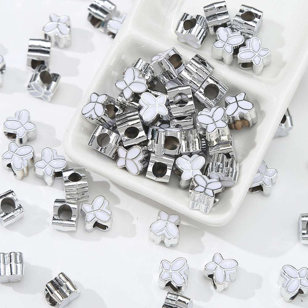 Acrylic Double-Sided Oil Drop Cartoon Butterfly Large Hole Beads