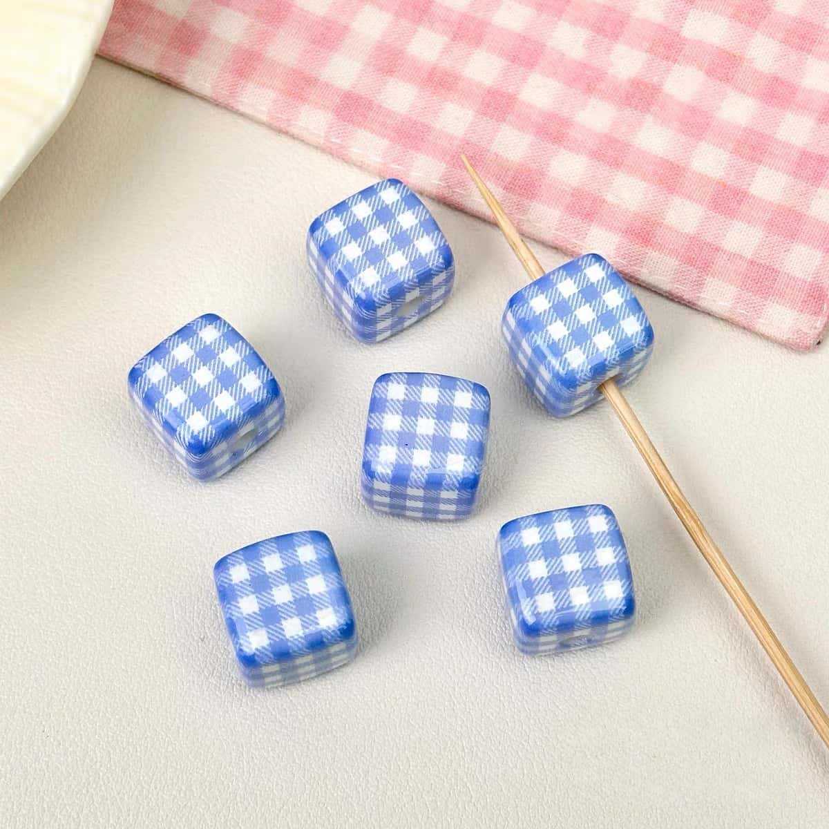 Acrylic Grid Square Handmade Beads