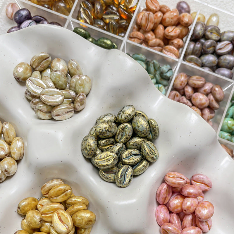 Coffee Bean Czech Glass Beads