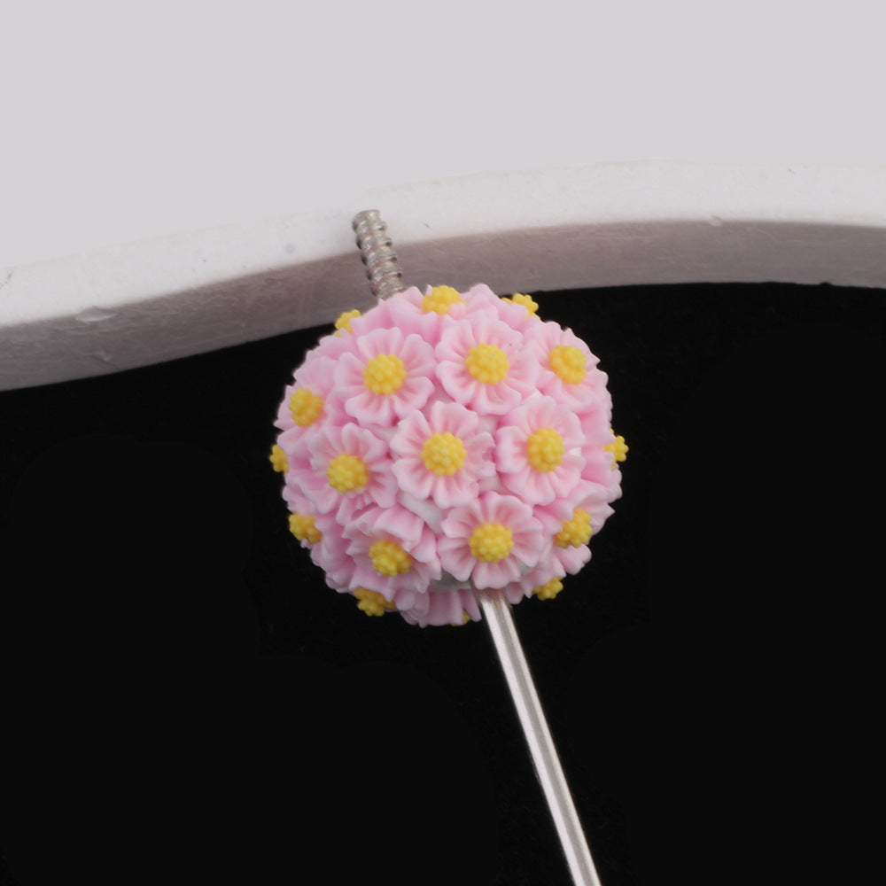 2CM Sunflower Ball Soft Clay Beads