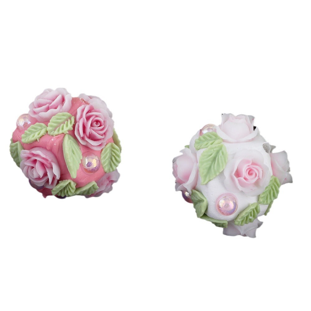 Fresh Flower Ball Drill Ball Pen Straight Hole Beads