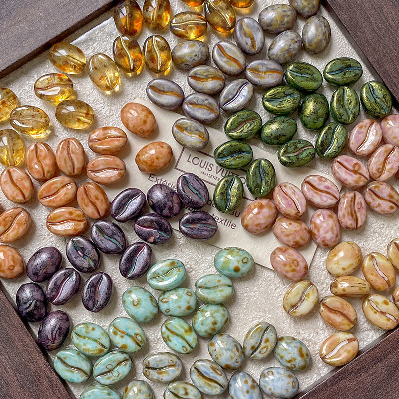 Coffee Bean Czech Glass Beads